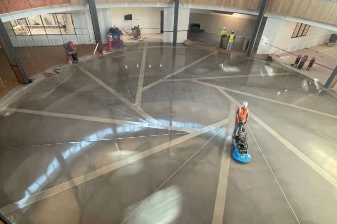 Delta Performance Products' project polished concrete floor installation.